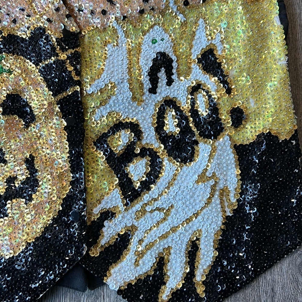 Fashion Fantasy Vest Black Sequined Halloween Vintage Vest Size Medium - Picture 4 of 15